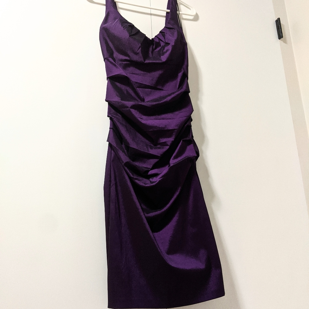 Purple Ruched Bodycon Dress - Picture 5 of 6